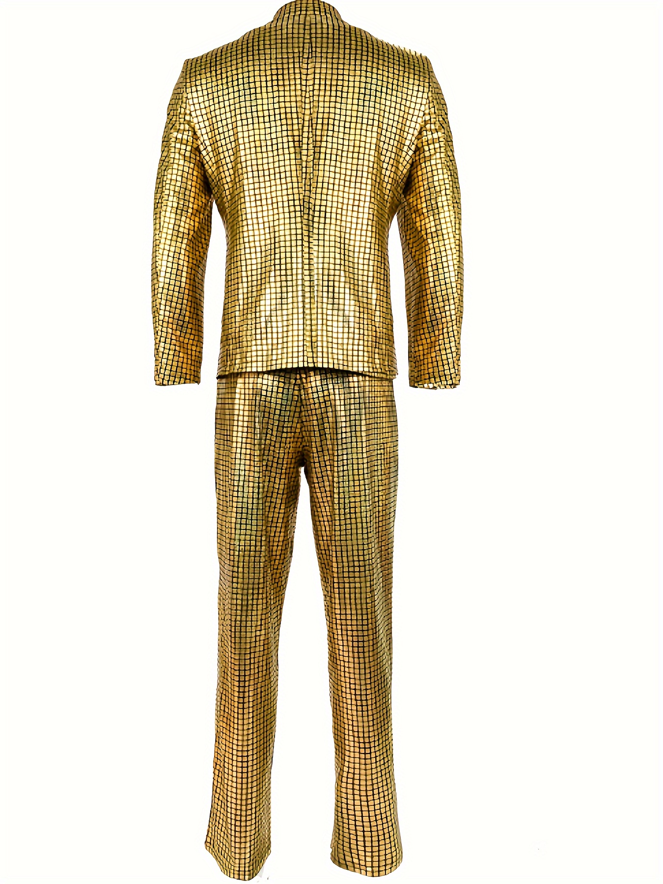 Men's Shiny Performance Suit, European Style for Events